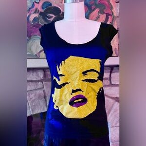 Vintage Betseyville Marilyn Monroe black Tshirt. Small Betsey Johnson